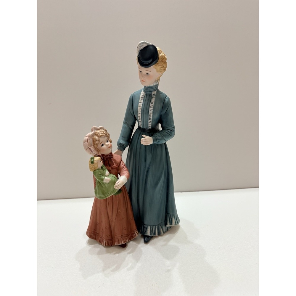 Homco #8812 A Sunday Stroll Victorian Lady‎ And Girl Porcelain Figurine